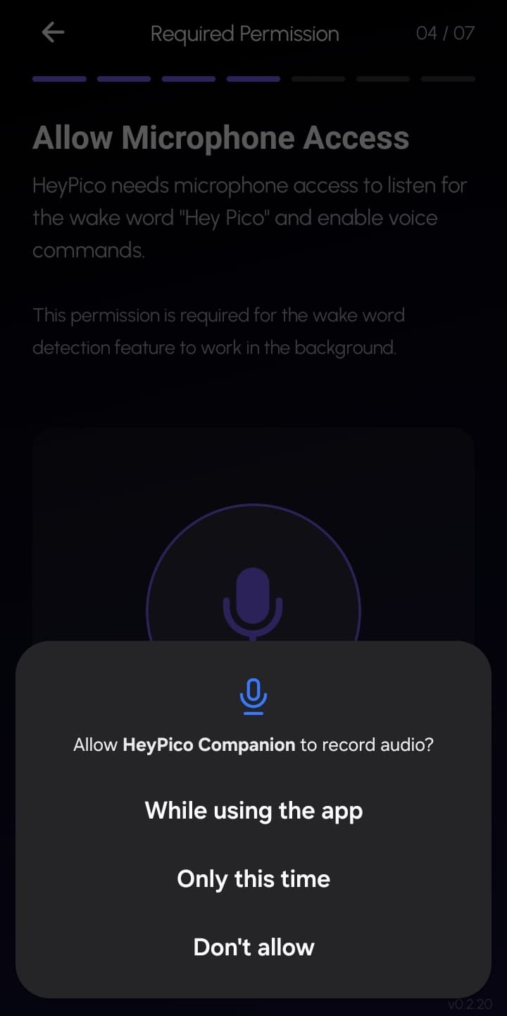 Microphone permission